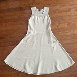 Ann Taylor Cream Sleeveless Midi Dress